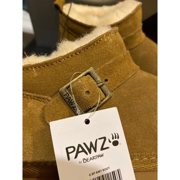 New Girls Pawz by BearPaw Pretty Short Hickory Brown Boots Size 10 New - Picture 5 of 12